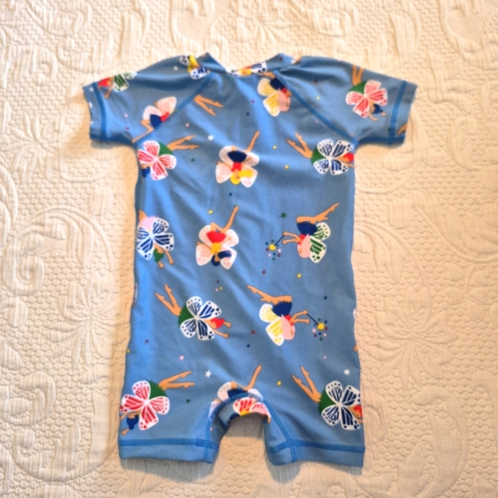 Hanna Andersson girls size 80 or 18-24 month light blue rash guard swim suit NWT - Picture 2 of 7
